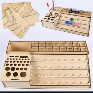 DIY Wooden Pigment Paint Bottles Rack